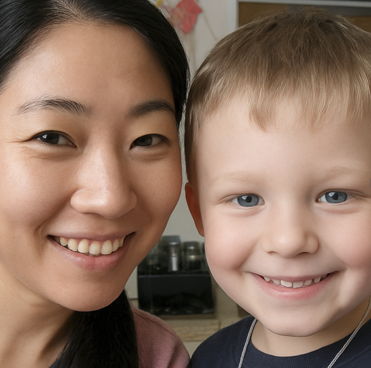 Misook Yoon, Montessori-certified educator guiding children through hands-on learning with colorful Montessori materials and activities